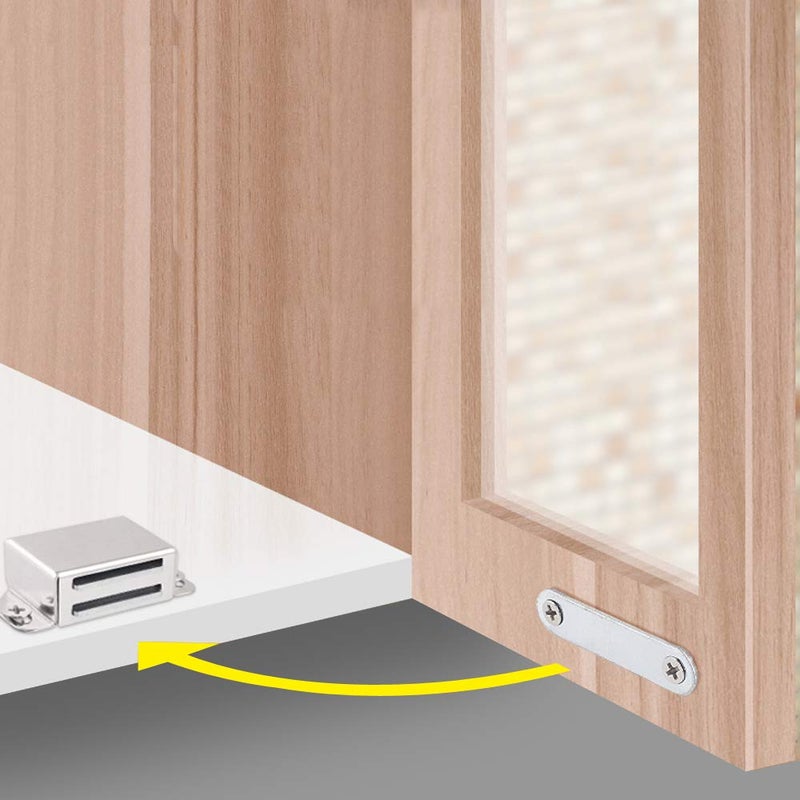 Mousike Cabinet Magnets 30lb Stainless Steel Magnetic Door Catch with Strong Magnetic for Kitchen Cupboard Wardrobe Closet Cabinet Door Drawer Latch - Image 4